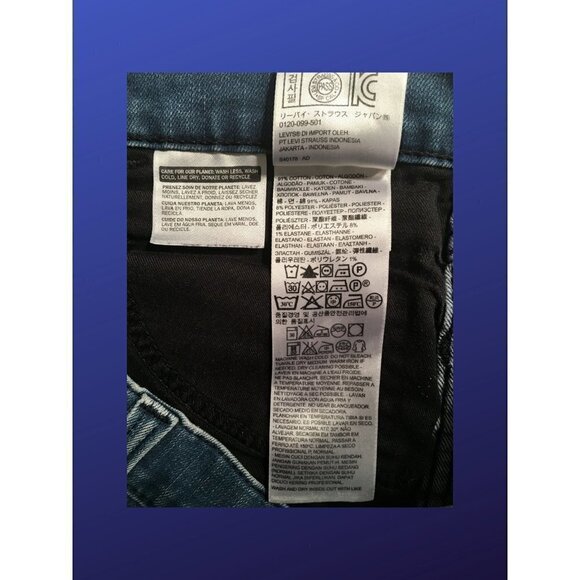 Levi's 513 Modified/Shortened/Cuffed Jeans, marked 31 x 32, Blue, EUC - Picture 9 of 10